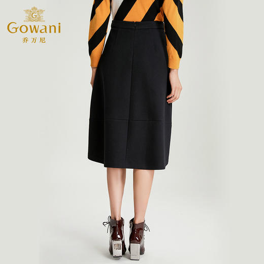 乔万尼半身裙女冬季黑色休闲半裙高腰显瘦裙中长款EN4D852 商品图2