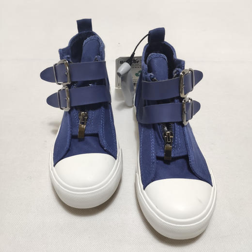 儿童高帮搭扣帆布鞋藏青色34码