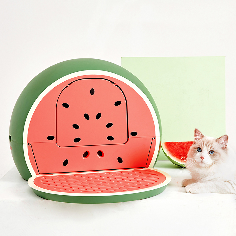 未卡Vetreska 青柠西柚全封闭式猫厕所大号防外溅猫砂盆猫咪用品- 未卡 