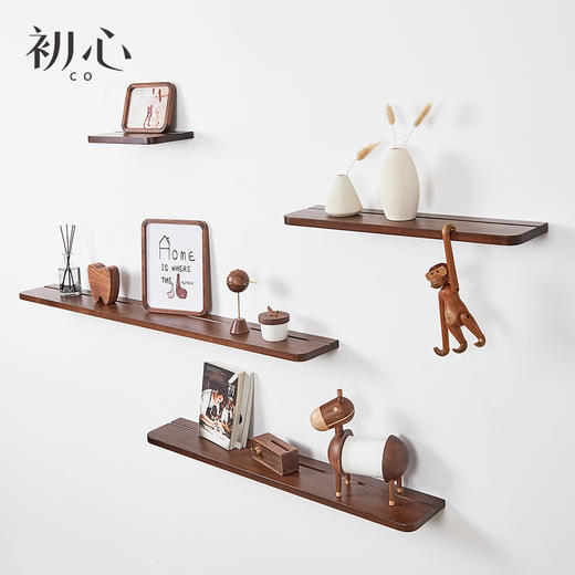 初心| 实木一字隔板墙上置物架 商品图4