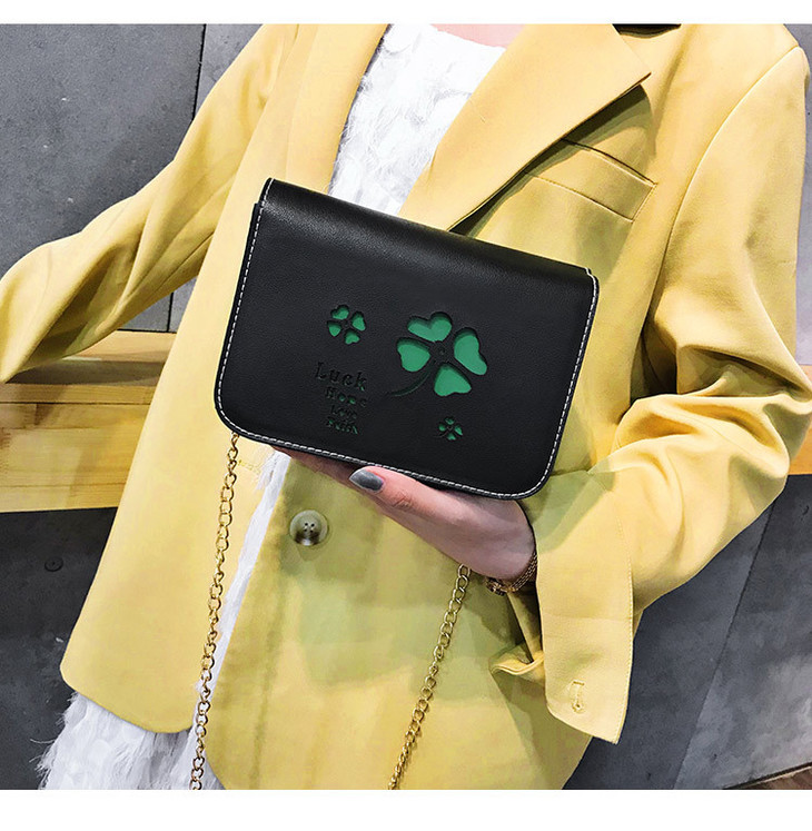 服饰鞋包包包女新款斜挎韩版四叶草小方包链条包小包单肩包包学生女包