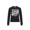 KENZO 高田贤三 女士黑色虎头刺绣棉质圆领长袖卫衣运动衫 F962 SW712 4XO 99 商品缩略图0