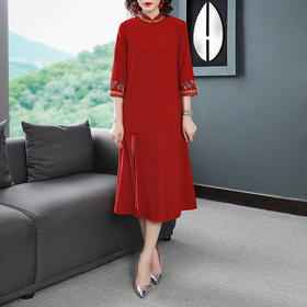 YFN-19316秋季新款大码宽松显瘦长款连衣裙