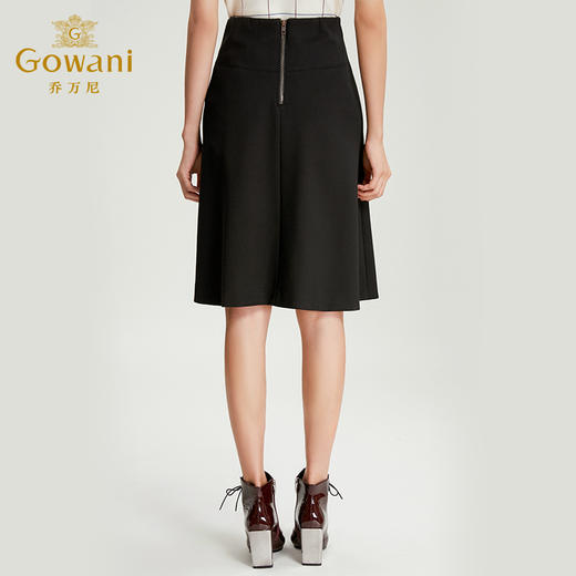 乔万尼冬裙女a字半身裙黑色显瘦气质中长裙百搭休闲裙EN4D851 商品图2