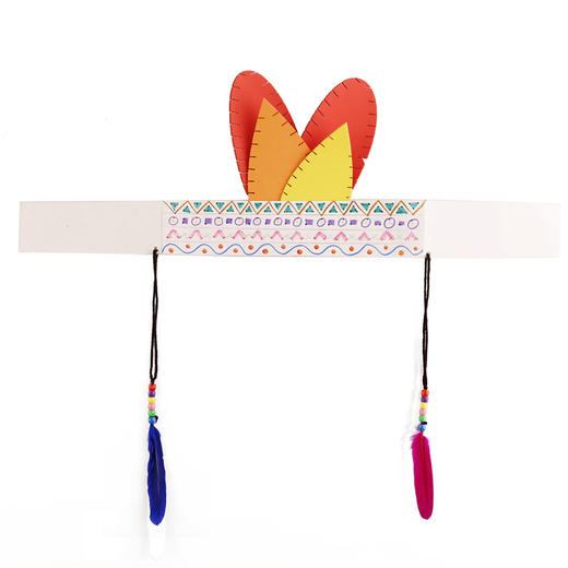 幼儿园课堂手工DIY印第安人羽毛头环材料包 商品图4