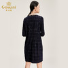 乔万尼连衣裙修身显瘦羊毛裙长袖格子连衣裙中长款冬EN4E705 商品缩略图2