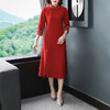 YFN-19316秋季新款大码宽松显瘦长款连衣裙 商品缩略图1