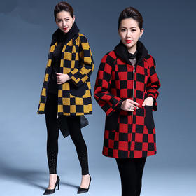 MY-8813秋季新款中老年国风复古毛呢女装外套