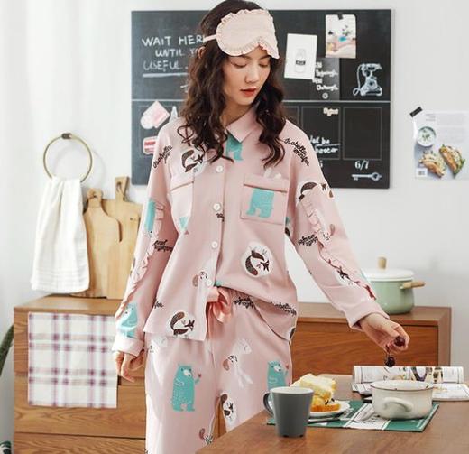 【服饰鞋包】秋冬女士家居服 休闲舒适全棉女士睡衣两件套 商品图2