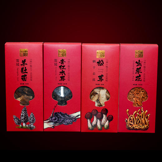 【干菌678礼盒】高山干菌礼盒 羊肚菌+虫草花+去皮松茸+青杠木耳 商品图4