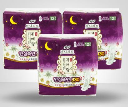 韩国贵爱娘（朗）夜用卫生巾33CM（12片） 商品图0