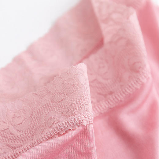 丁摩 真丝内裤女透气舒适天然桑蚕丝蕾丝包臀性感大码无痕平角内裤加大5条组S066 商品图3