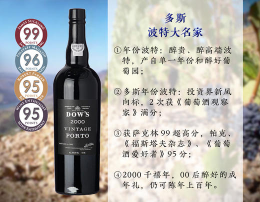 【亏本清仓】【js99分】超级大名家:2000年多斯年份波特 - 买酒吧