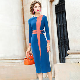 FMY-26085秋冬收腰显瘦名媛气质连衣裙