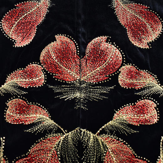 MY-8848秋冬中长款加厚棉衣金丝绒高档绣花棉衣 商品图1