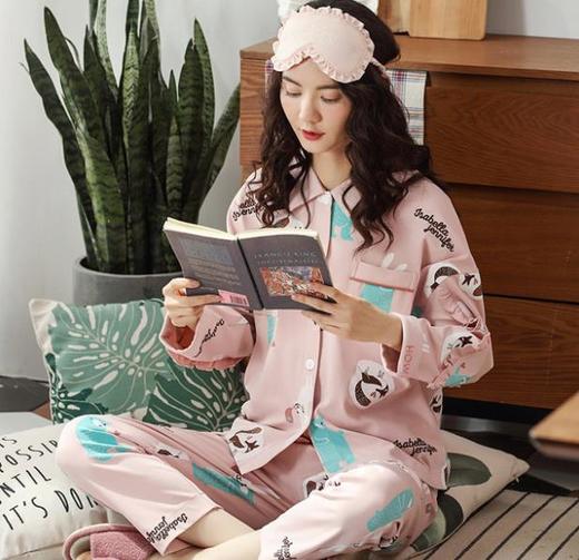 【服饰鞋包】秋冬女士家居服 休闲舒适全棉女士睡衣两件套 商品图1