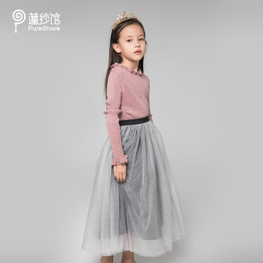 pureshare蓬纱馆 儿童公主裙女童纱裙半裙长裙冬装洋气-网纱长裙 商品图3