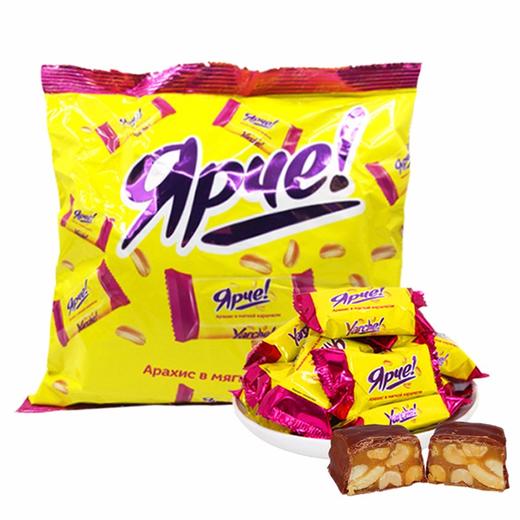 kdv巧克力味花生夹心糖500g一般贸易