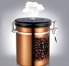 【厨房配件】带排气阀304不锈钢密封罐咖啡豆储存罐干果茶叶罐 商品缩略图1