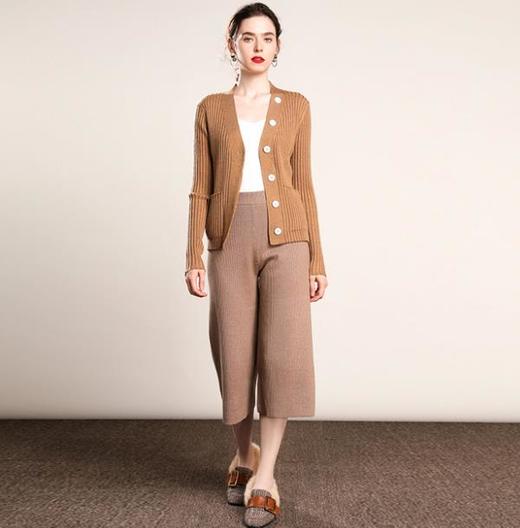 【服饰鞋包】款针织女装羊毛衫 简约显瘦百搭毛织开衫女外套 长袖短款披肩 商品图2