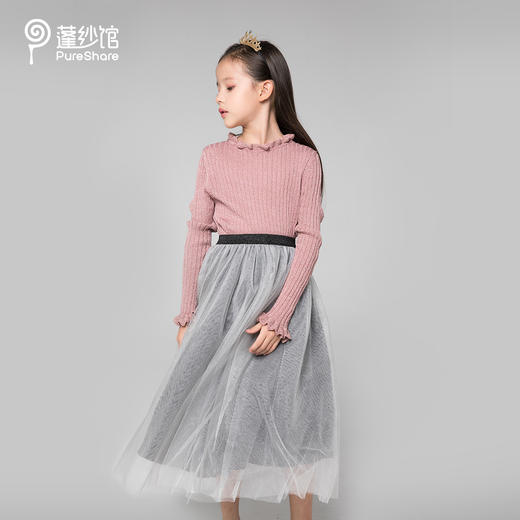 非质量问题不退换哦~pureshare蓬纱馆 儿童毛衣女童打底针织衫套头冬装洋气宝宝毛线衣 商品图3