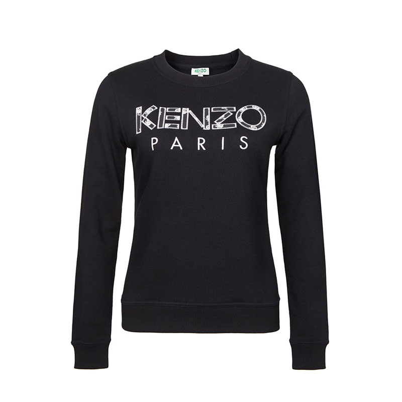 KENZO 高田贤三 女士黑色棉质长袖运动衫 黑色 F952 SW775 952 99