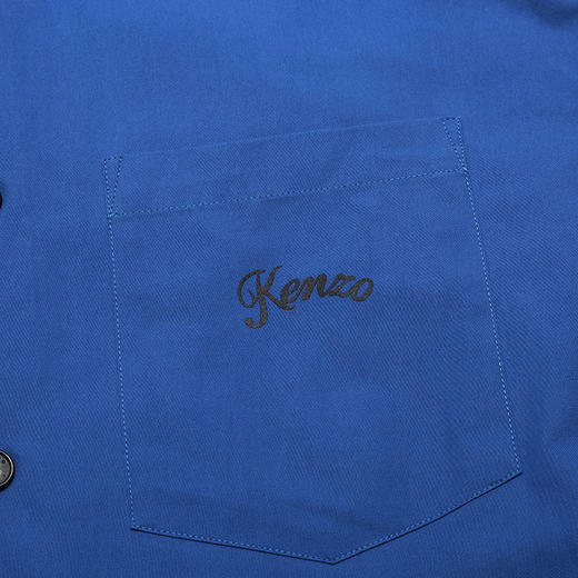 KENZO 高田贤三 男士法国蓝虎头印花图案棉质连帽长袖衬衫 蓝色 F955 CH422 1LC 74 商品图4