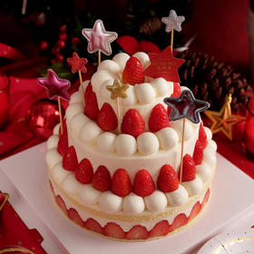 草莓城堡——三层草莓奶油蛋糕【需提前3小时预订】