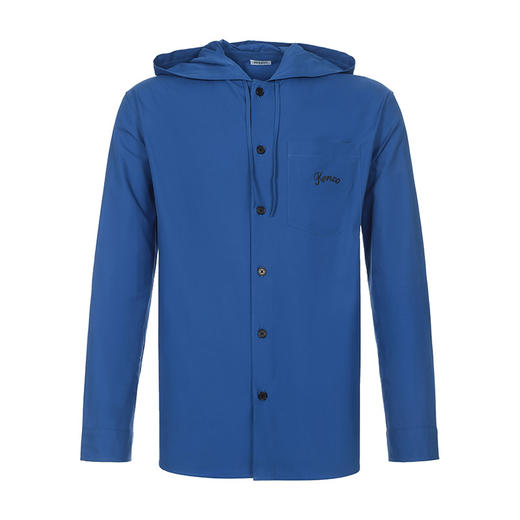 KENZO 高田贤三 男士法国蓝虎头印花图案棉质连帽长袖衬衫 蓝色 F955 CH422 1LC 74 商品图0