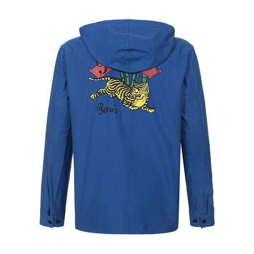 KENZO 高田贤三 男士法国蓝虎头印花图案棉质连帽长袖衬衫 蓝色 F955 CH422 1LC 74 商品图1