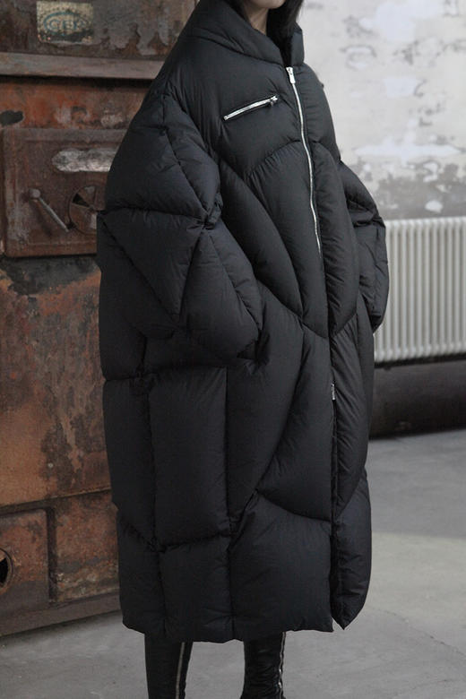 chenpengcp18awj007长羽绒服黑色