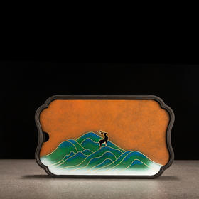 朱炳仁丨寿山瑞鹿 铜石茶盘