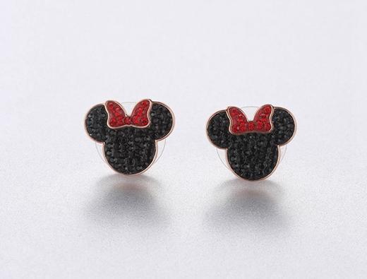 施华洛世奇 新品 MICKEY&MINNIE迪士尼米妮老鼠可爱浪漫女耳钉 黑色5446390【带保卡 支持专柜联保一年】JPY带授权招加盟代理 商品图5