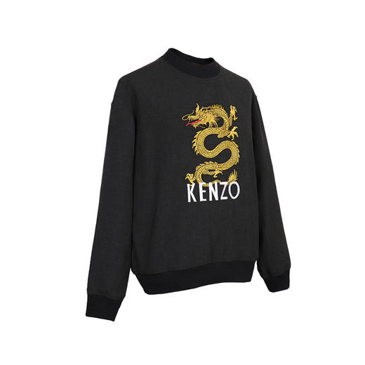 KENZO 高田贤三 男士黑灰色混纺刺绣图案卫衣 F865 SW601 1RH 98 商品图1