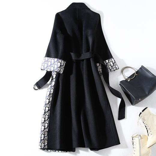 NYT-NY001秋季新款气质西装领双面呢中长款外套 商品图3