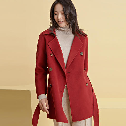 Soleil Kim 2019新款风衣款双面毛呢羊毛大衣 商品图1