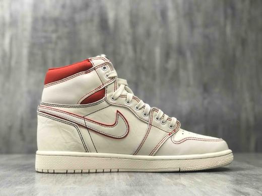 男a jordan 1高帮篮球鞋 白红 兔八哥 575441 160 灯光拍摄下偏黄实物