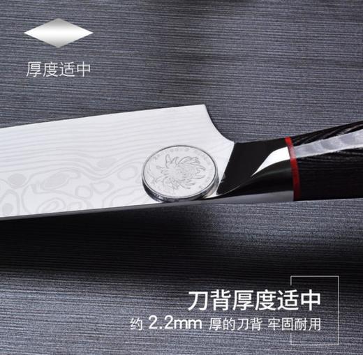 【刀具】大马士革纹厨师刀 刺身刀 不锈钢厨房刀具木柄刀 商品图2