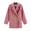 金蘑菇菇 高端双面呢大衣长袖翻领中长款双排扣外套 商品缩略图4