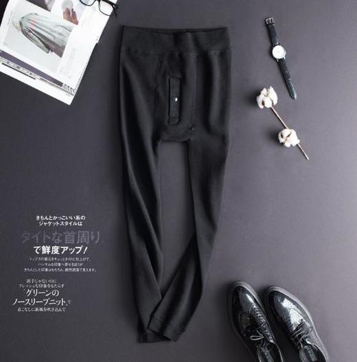【男装】考拉绒男士加绒加厚保暖一体裤修身保暖打底裤 商品图2