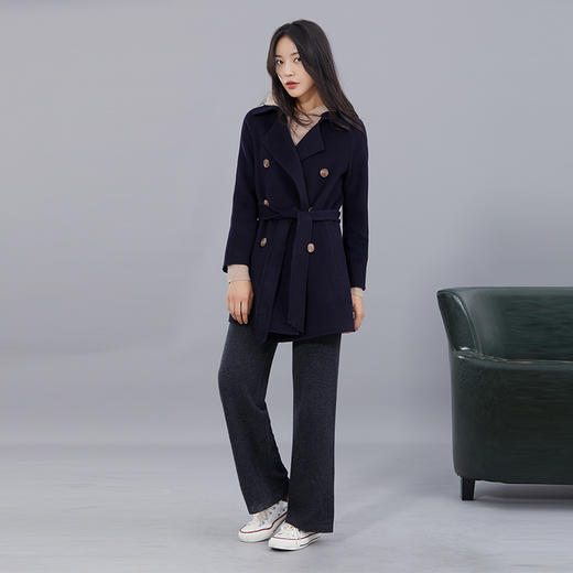 Soleil Kim 2019新款风衣款双面毛呢羊毛大衣 商品图2