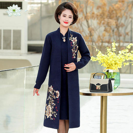 加大码绣花长袖，婚宴礼服两件套XX-593319496608 商品图2