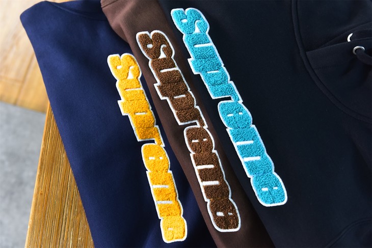 高定sup新款加厚加绒版本 情侣款 植绒logo字母帽衫卫衣 wy322