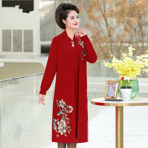 加大码绣花长袖，婚宴礼服两件套XX-593319496608 商品图1