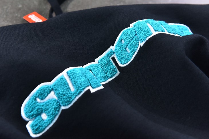 高定sup新款加厚加绒版本 情侣款 植绒logo字母帽衫卫衣 wy322