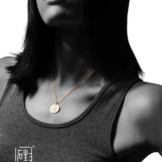 三生石红宝石十二星座金币款吊坠项链 商品图6