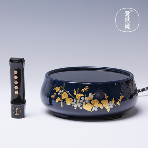 【莺歌烧旗舰店】 霁蓝瓜香满园电陶炉（矮炉） 商品图0