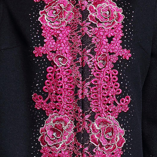 MY-8819秋冬中长款毛呢重工艺绣花外套 商品图3