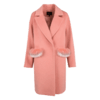 欧芮儿2019秋翻领呢子大衣女长袖粉色毛呢外套女中长款 商品缩略图4