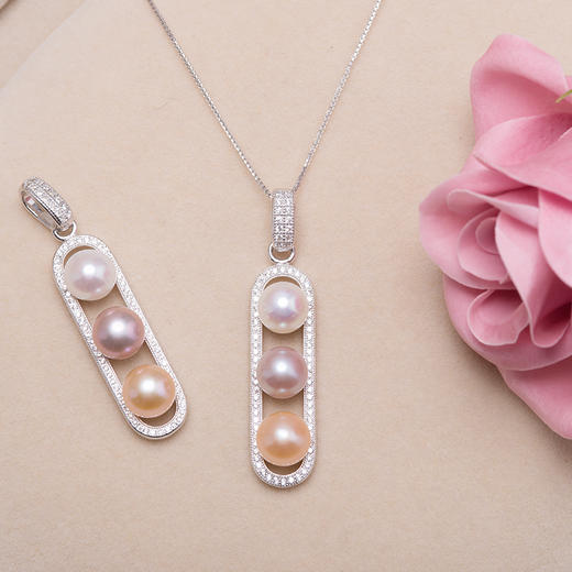 三生石三色福豆珍珠吊坠 商品图2